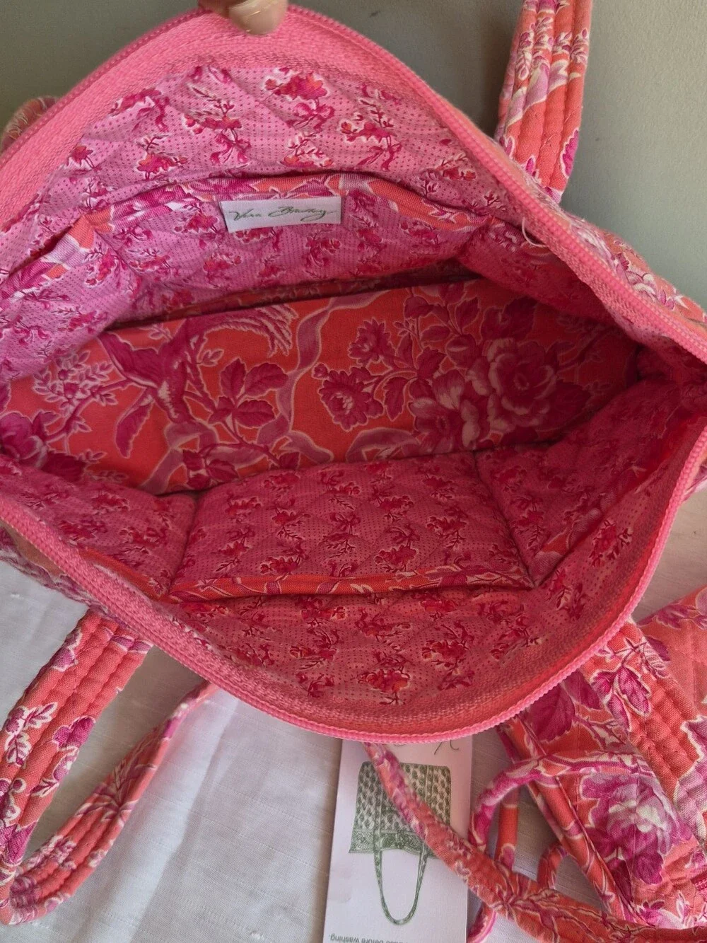 Vera Bradley Floral HopeTote and Crossbody Set -vibrant  Pink